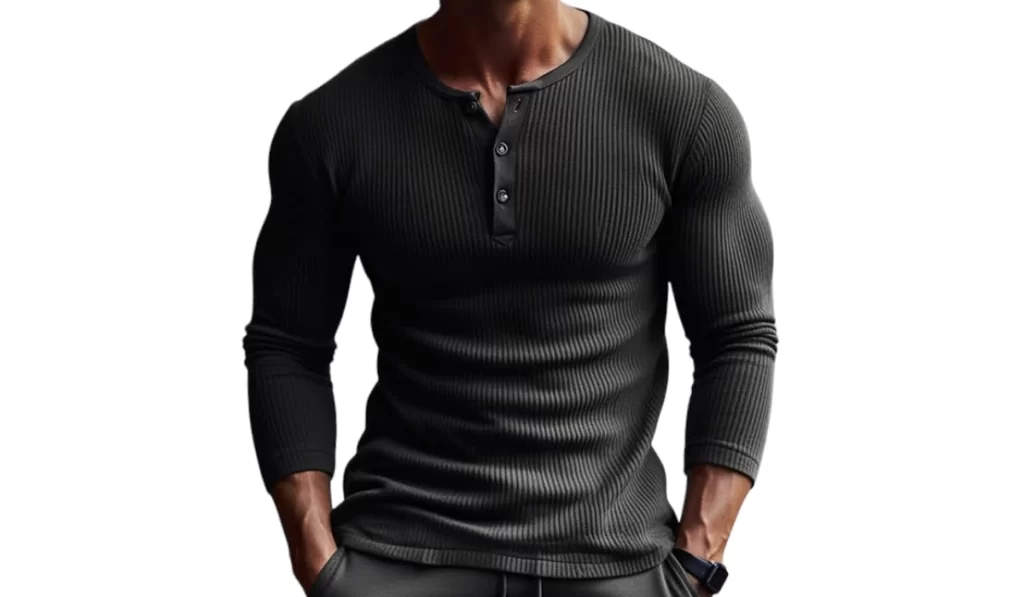 Henley shirts are great for a men's rugged style 